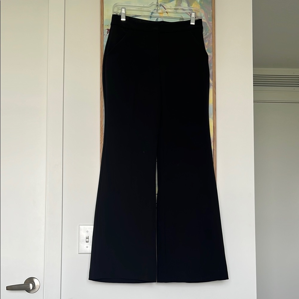 Express high rise editor flare Black Trousers 4R